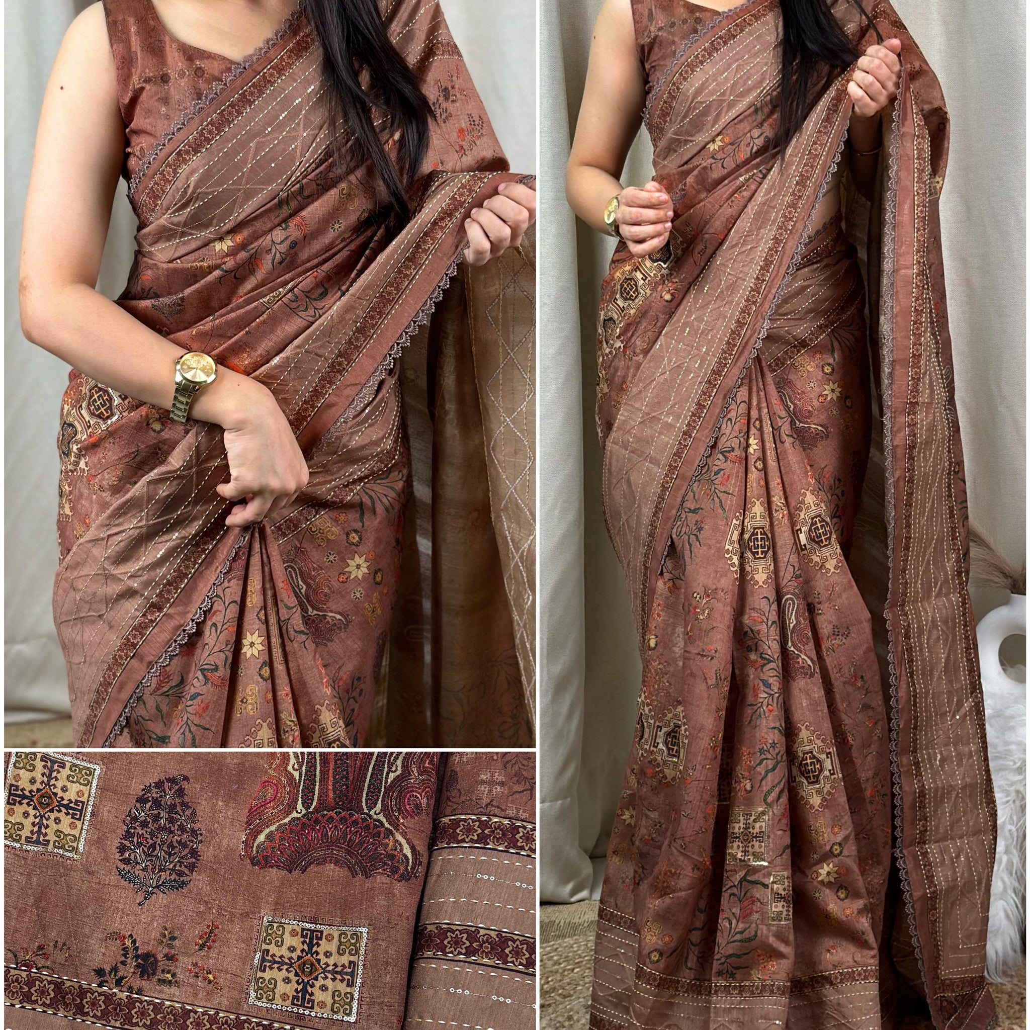 Beautiful Printed Kalamkari Cotton Saree