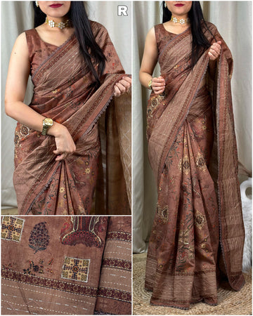 Beautiful Printed Kalamkari Cotton Saree