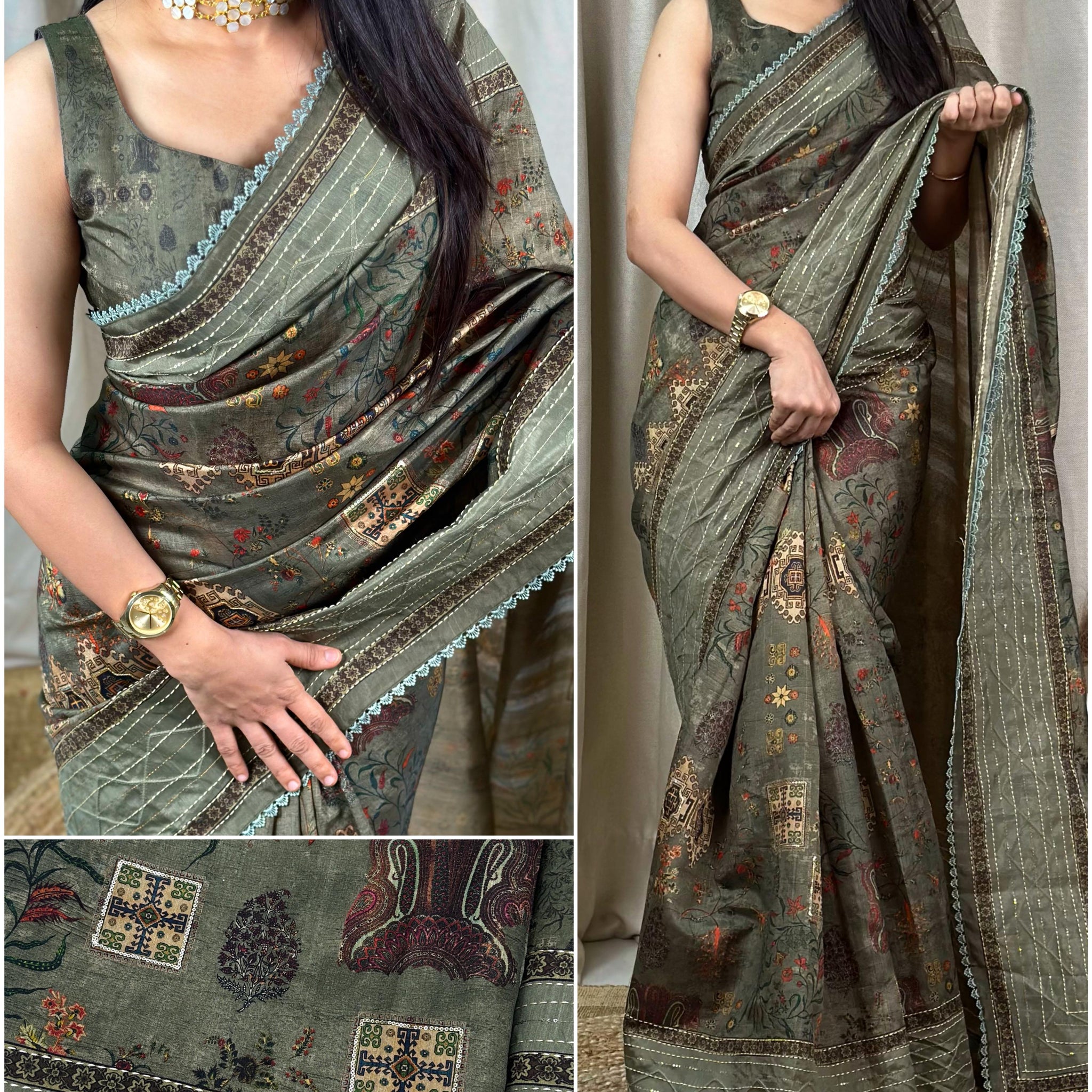 Beautiful Printed Kalamkari Cotton Saree