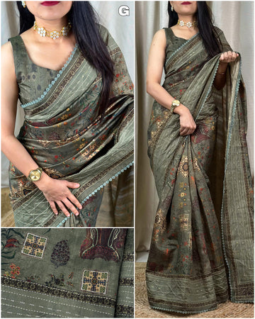 Beautiful Printed Kalamkari Cotton Saree