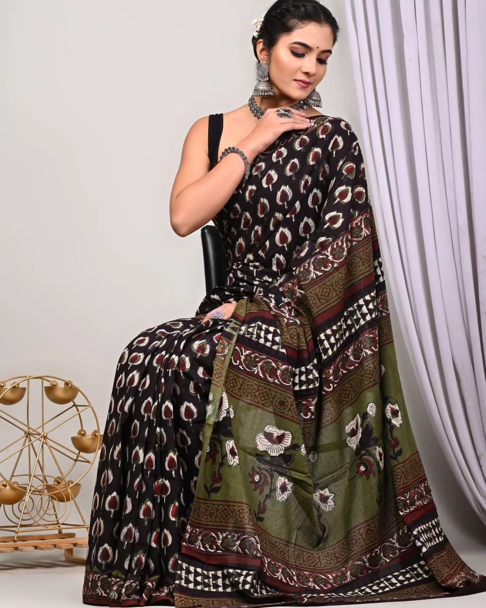 Beautiful Designer Imported Cotton Digital Print Saree