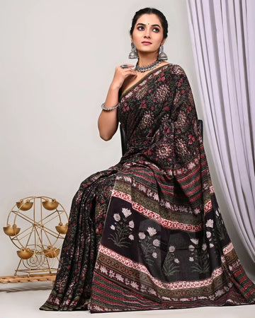 Beautiful Designer Imported Cotton Digital Print Saree