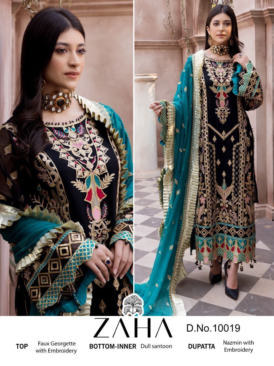 Beautiful Designer Zaha 10019 Pakistani Salwar Kameez