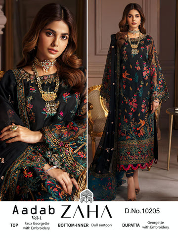 Beautiful Designer Zaha 10205 Aadab Vol 1 Pakistani Suits