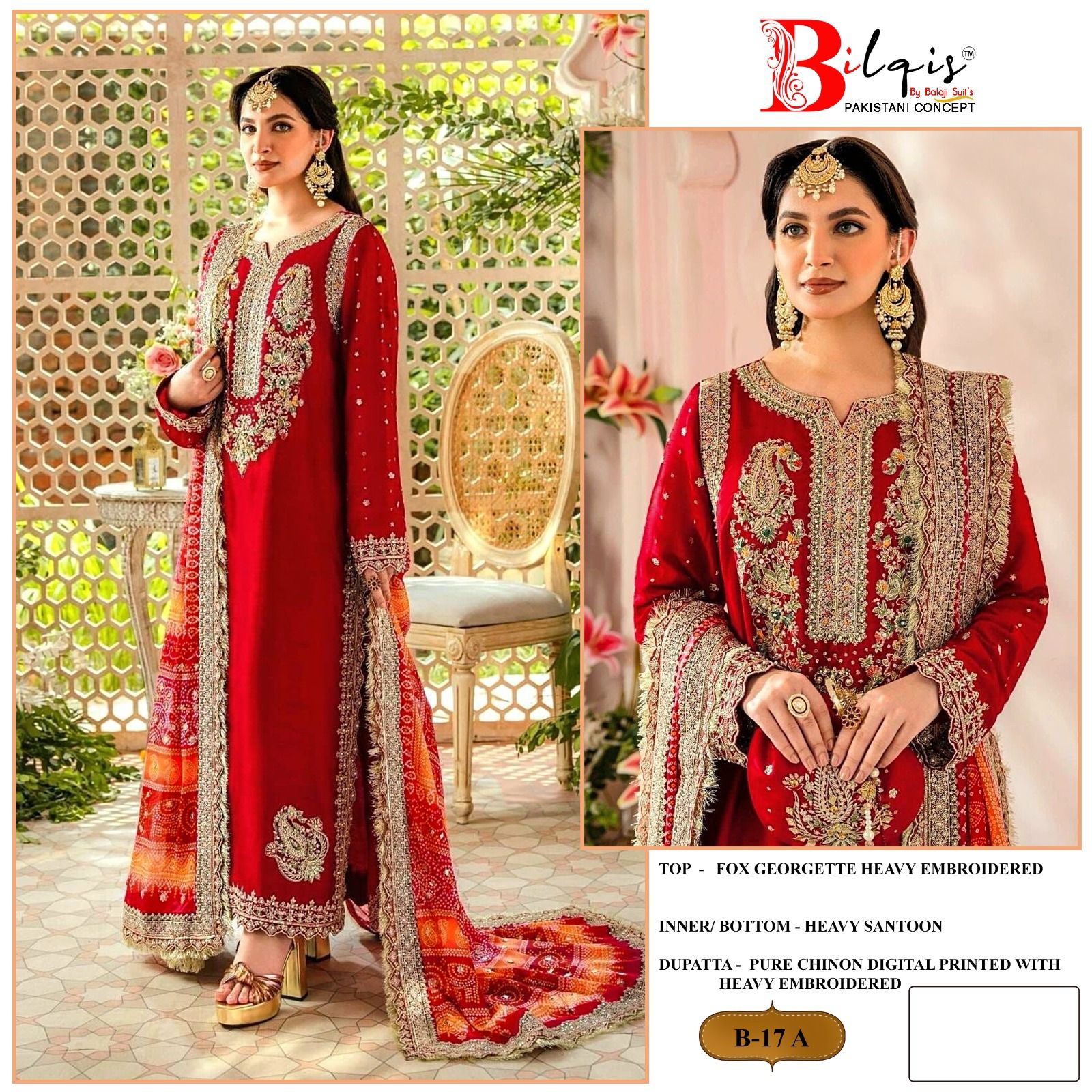 Beautiful Designer Bilqis B-17 A,B Series Designer Pakistani Salwar Kameez