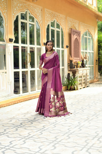 Beautiful Designer Premium Linen Silk Saree