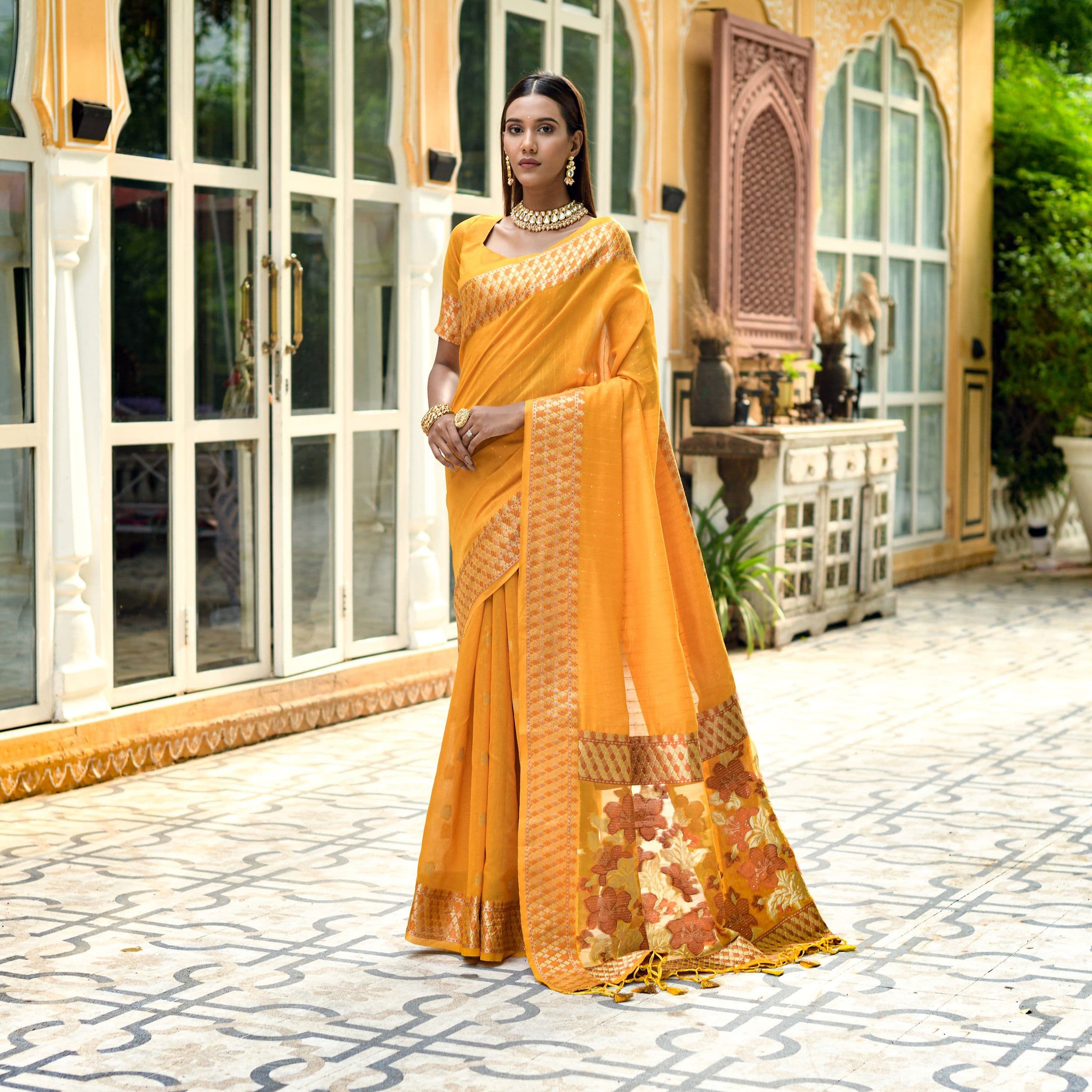 Beautiful Designer Premium Linen Silk Saree