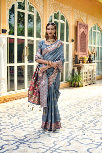 Beautiful Designer Premium Linen Silk Saree