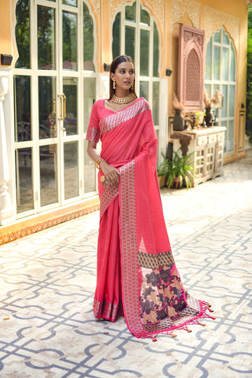 Beautiful Designer Premium Linen Silk Saree