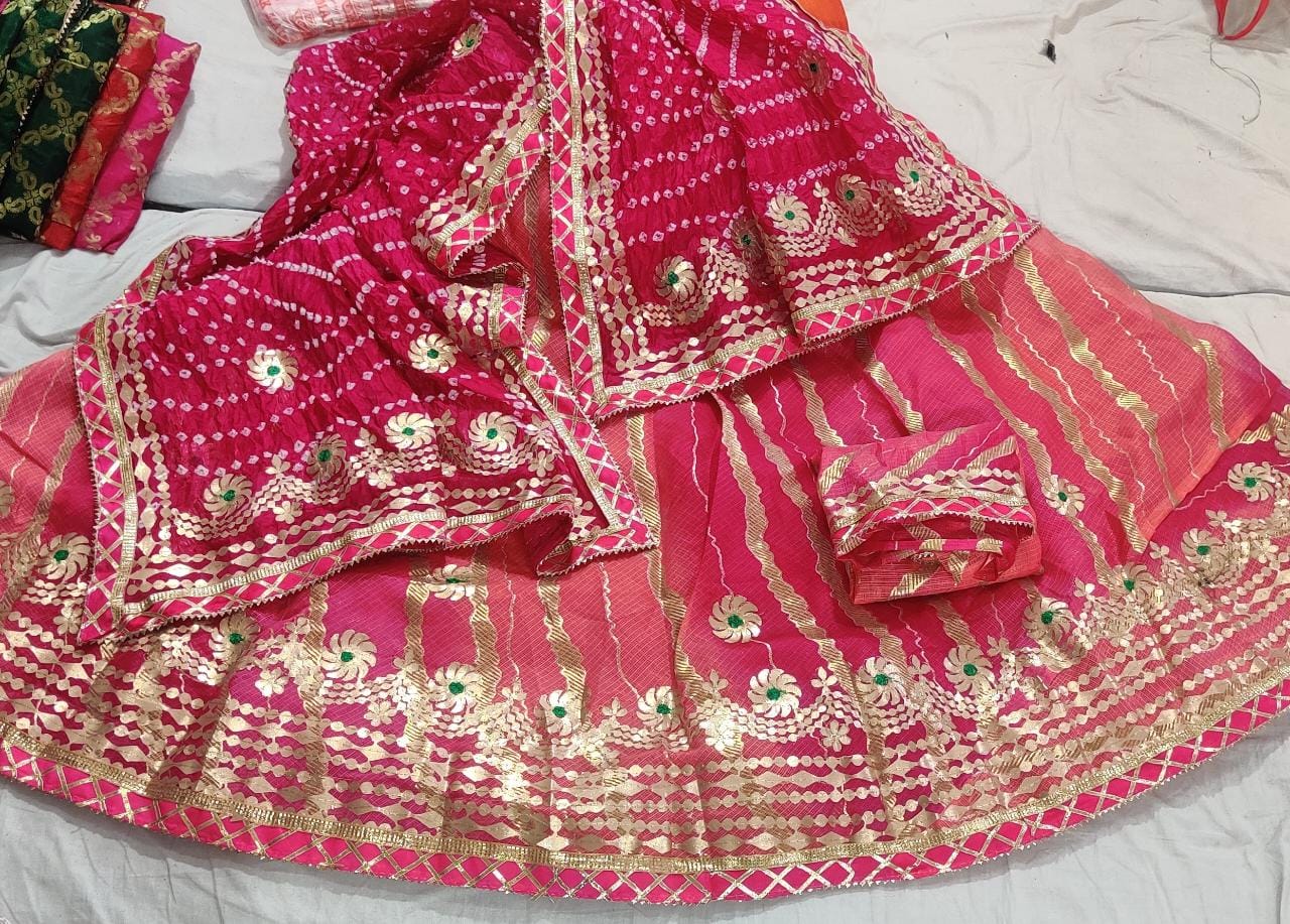 Beautiful Rajasthani Traditional Kota Lahriya Lehenga Choli