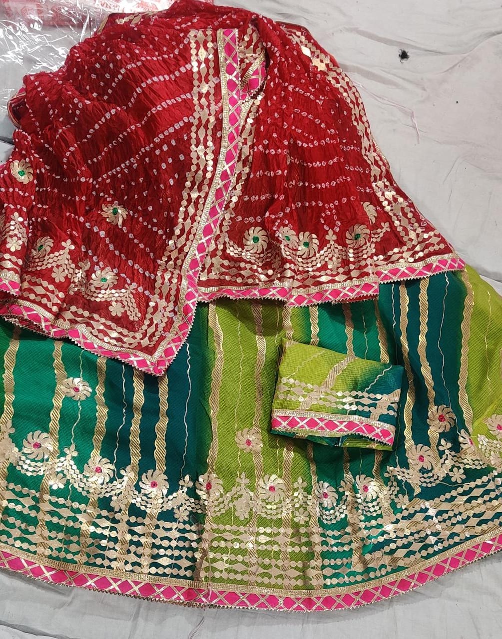 Beautiful Rajasthani Traditional Kota Lahriya Lehenga Choli