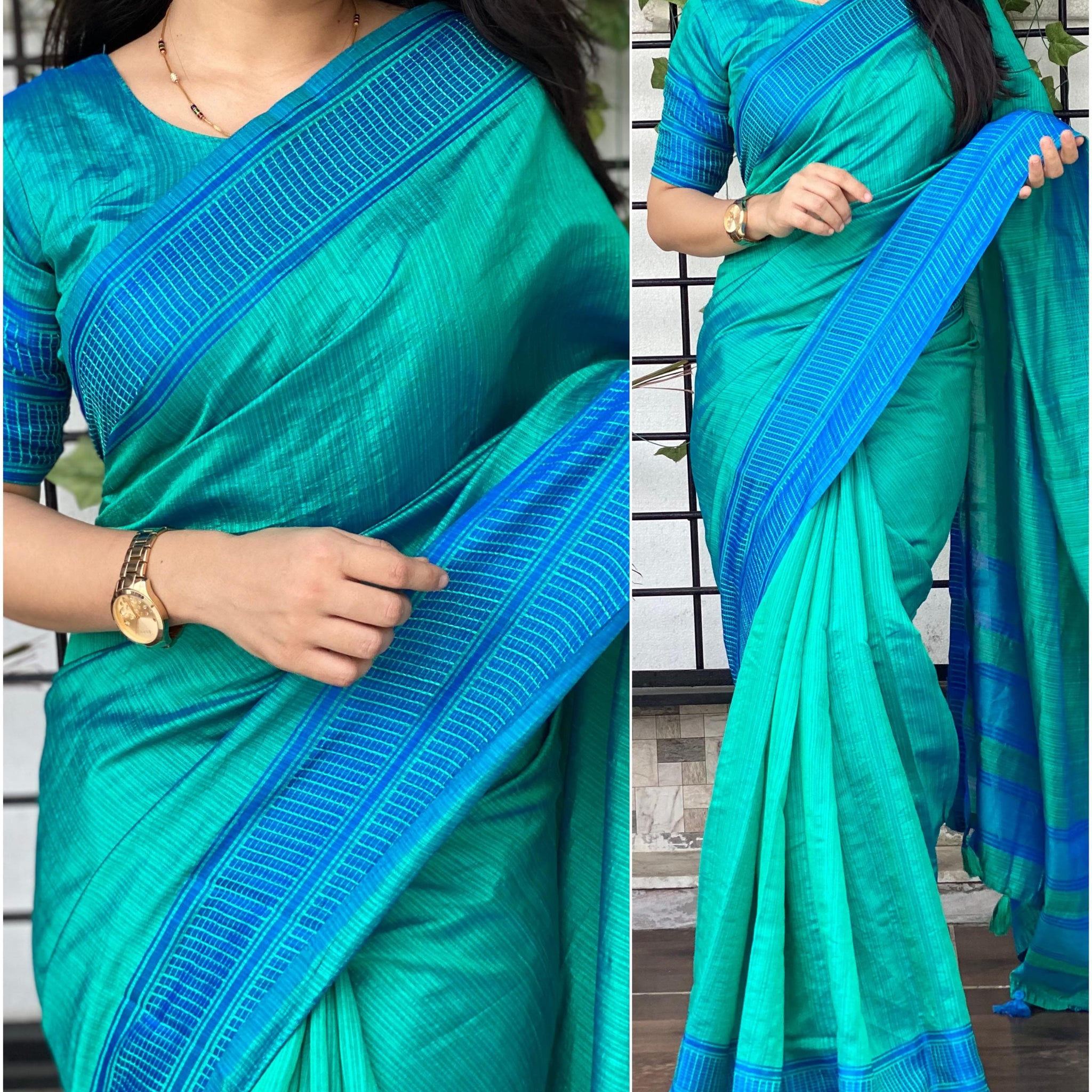 Beautiful Designer Soft Bamboo Silk Saree