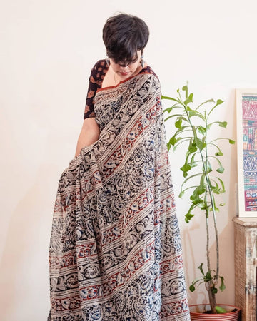 Beautiful Designer Imported Cotton Silk with Digital Print Saree