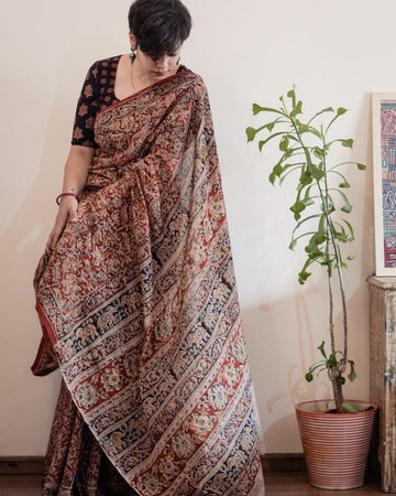 Beautiful Designer Imported Cotton Silk with Digital Print Saree