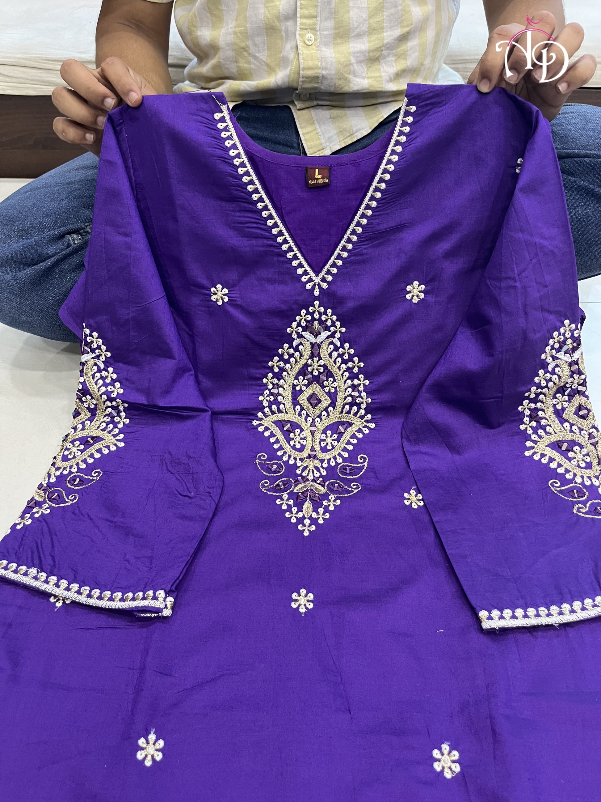 Party Wear Purple Cotton Silk Salwar Suit