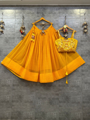 Beautiful Designer Pure Georgette Skirt With Handwork Spgatty Choli