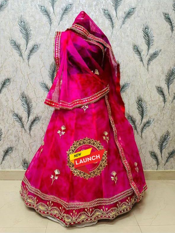 Beautiful Rajasthani Traditional Pure Organza Lehenga Choli