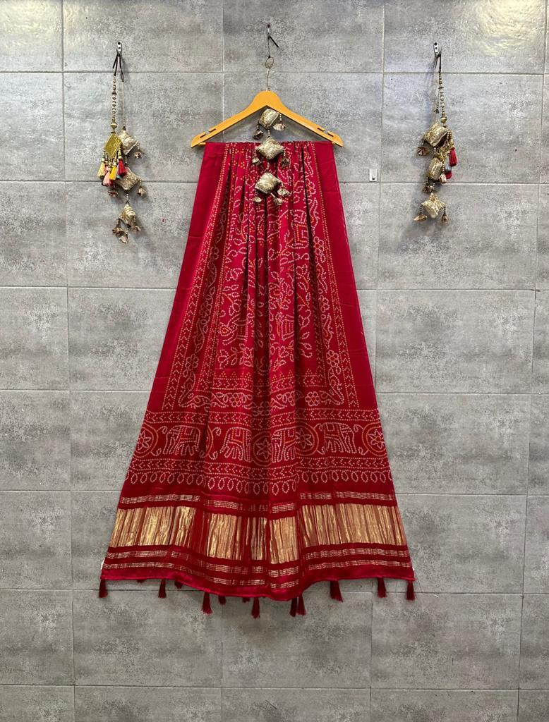 Beautiful Designer Pure Gaji Silk Dupptta