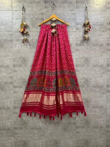 Beautiful Designer Pure Gaji Silk Dupptta