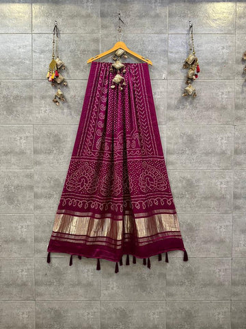 Beautiful Designer Pure Gaji Silk Dupptta