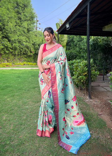 Beautiful Designer Pure Paithani Silk Saree