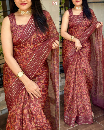 Beautiful Designer Pure Soft Organza Saree