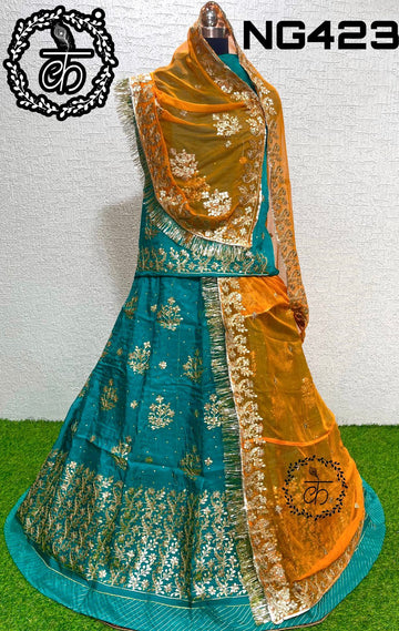 Beautiful Rajasthani Traditional Upada Silk Rajputi Poshak