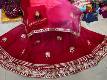 Beautiful Rajasthani Traditional Organza Silk Lehenga Choli