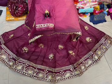 Beautiful Rajasthani Traditional Organza Silk Lehenga Choli