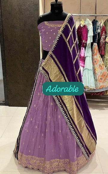 Rajasthani Traditional Tissue Silk Lehenga With Gajji Silk Dupptta