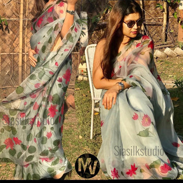 Beautiful Designer Soft Organza Digital Print Saree