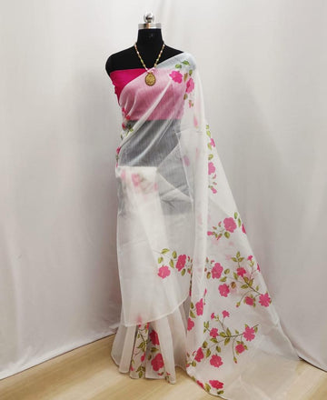 Beautiful Designer Soft Organza Digital Print Saree