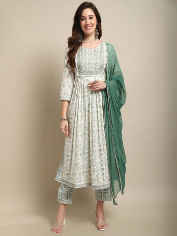 Beautiful Designer Pure Cotton Full Stiched Kurti Pant with Dupatta