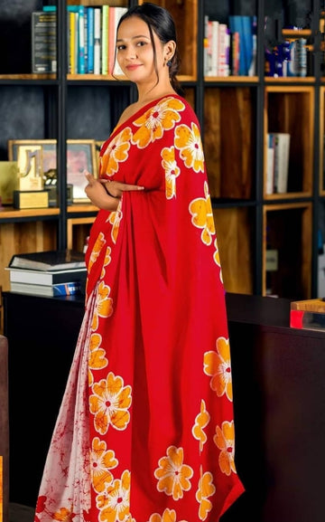 Beautiful Designer Soft Cotton Digital Print Saree