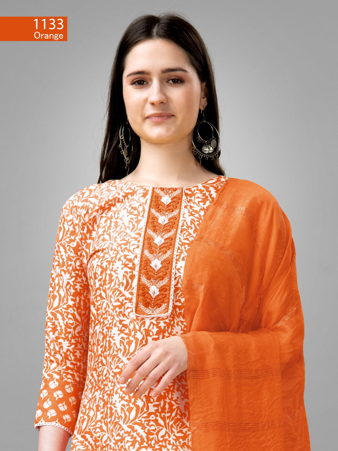 Beautiful Designer Pure Cotton Full Stiched Kurti Pant with Dupatta