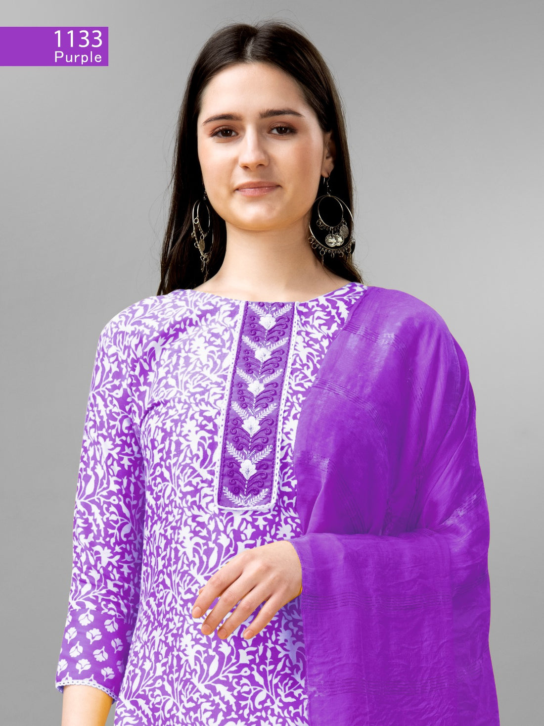 Beautiful Designer Pure Cotton Full Stiched Kurti Pant with Dupatta