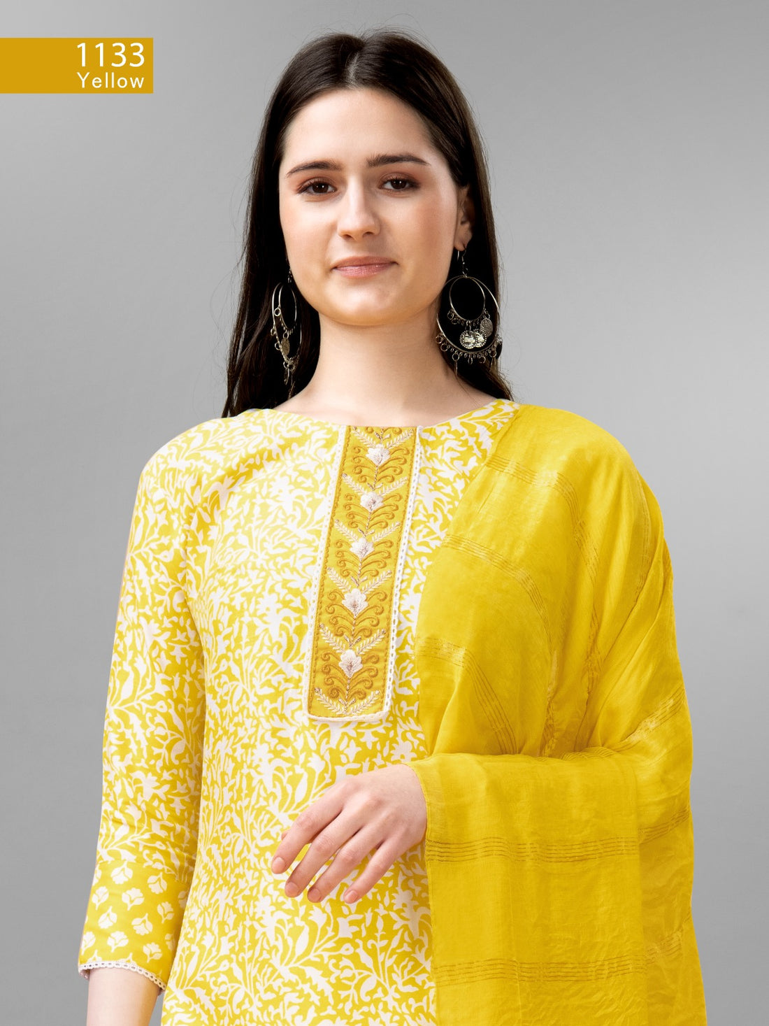 Beautiful Designer Pure Cotton Full Stiched Kurti Pant with Dupatta