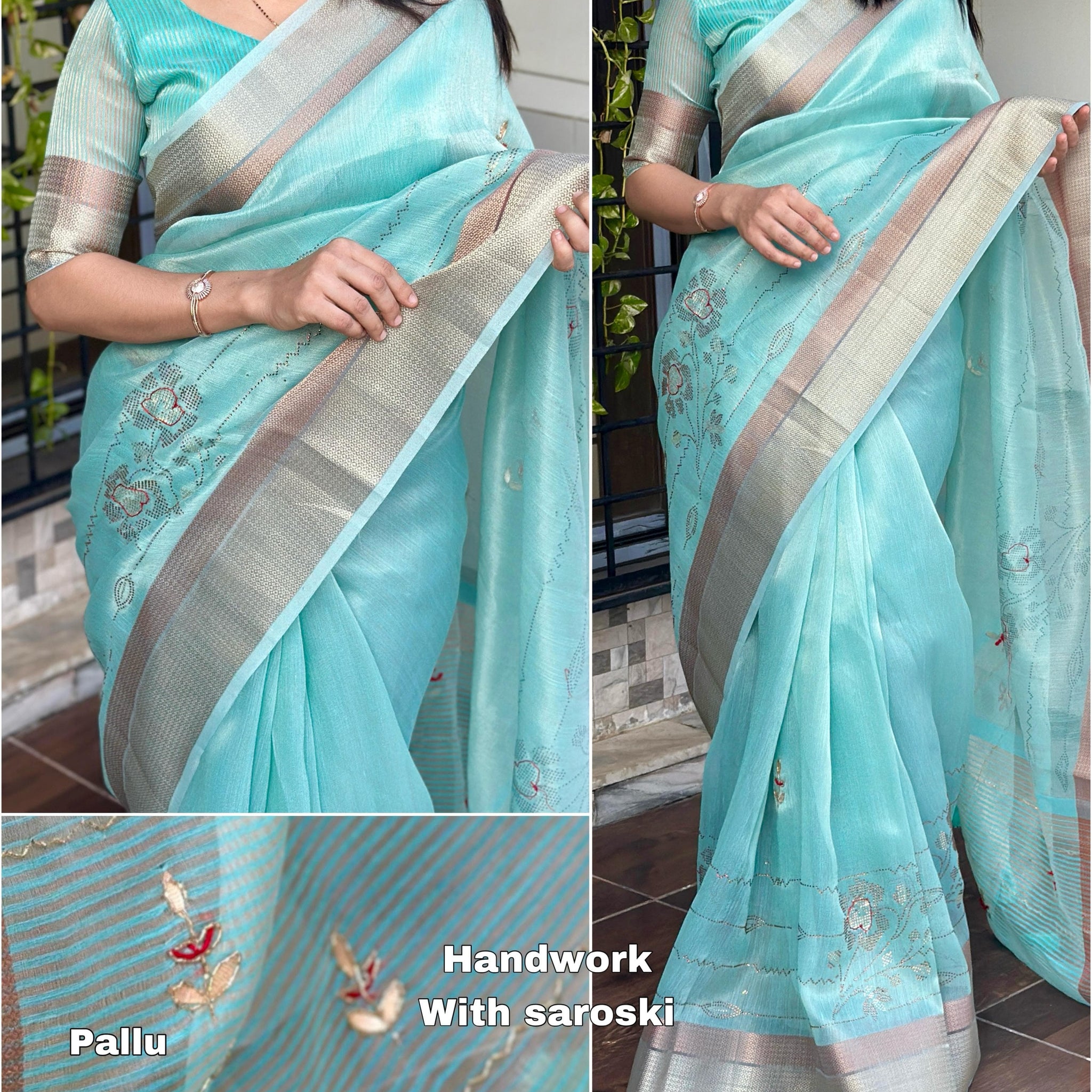 Beautiful Designer Soft Organza Silk Saree