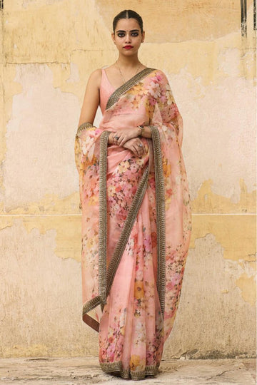 Beautiful Designer Imported Orgenza Silk with Digital Print Saree