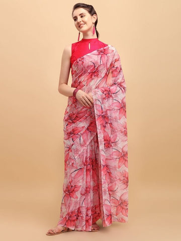 Beautiful Designer Soft Georgette Silk with Digital Print Saree