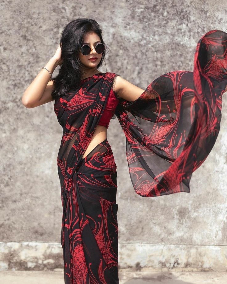 Beautiful Designer Soft Georgette Silk with Digital Print Saree