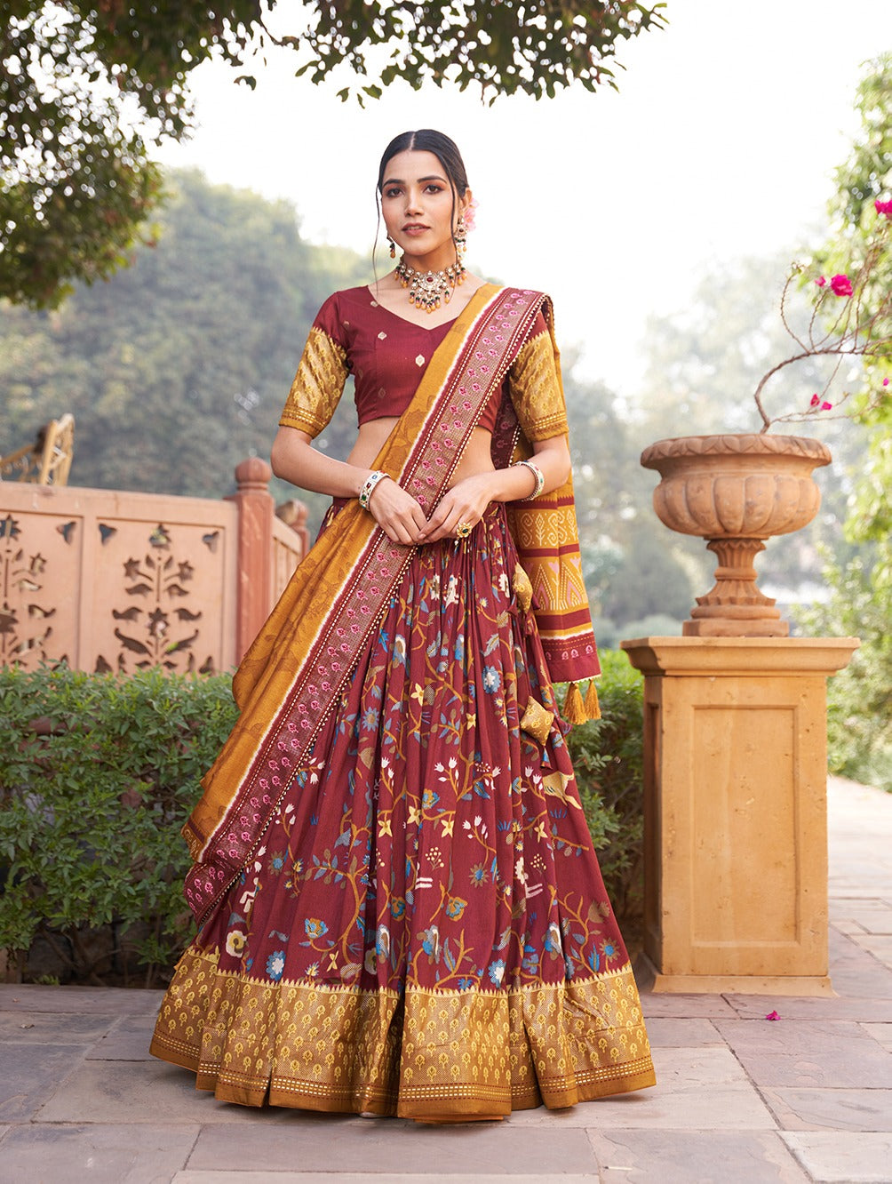 Beautiful Designer Tushar Silk Digital Print Lehenga Choli