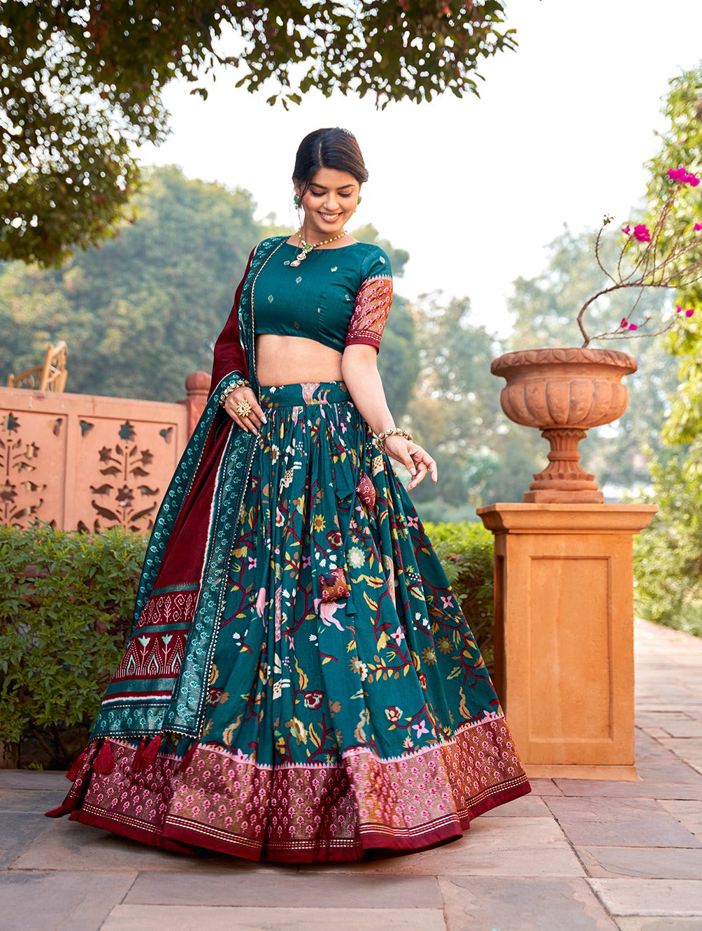 Beautiful Designer Tushar Silk Digital Print Lehenga Choli