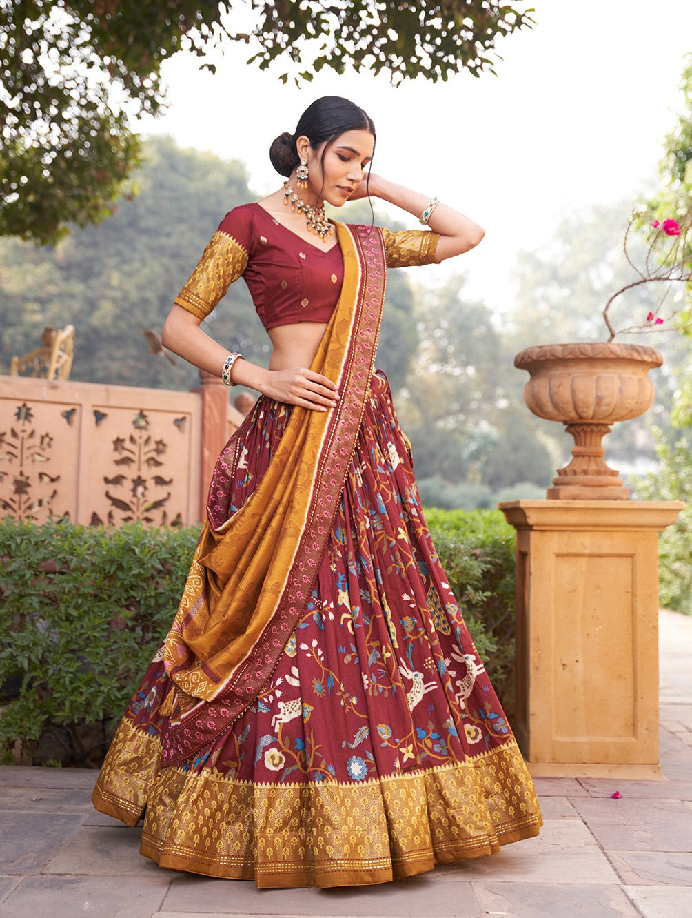 Beautiful Designer Tushar Silk Digital Print Lehenga Choli