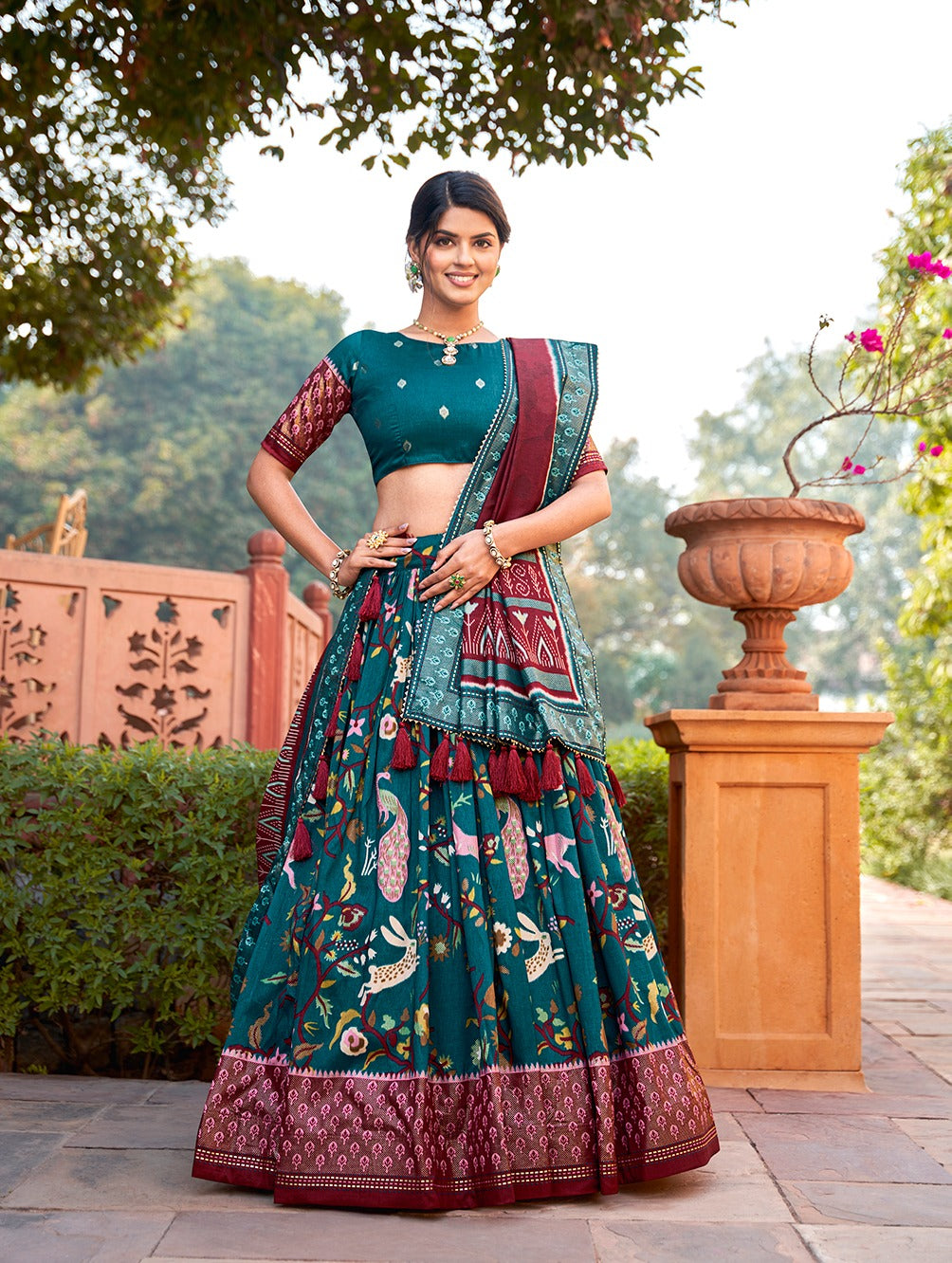 Beautiful Designer Tushar Silk Digital Print Lehenga Choli