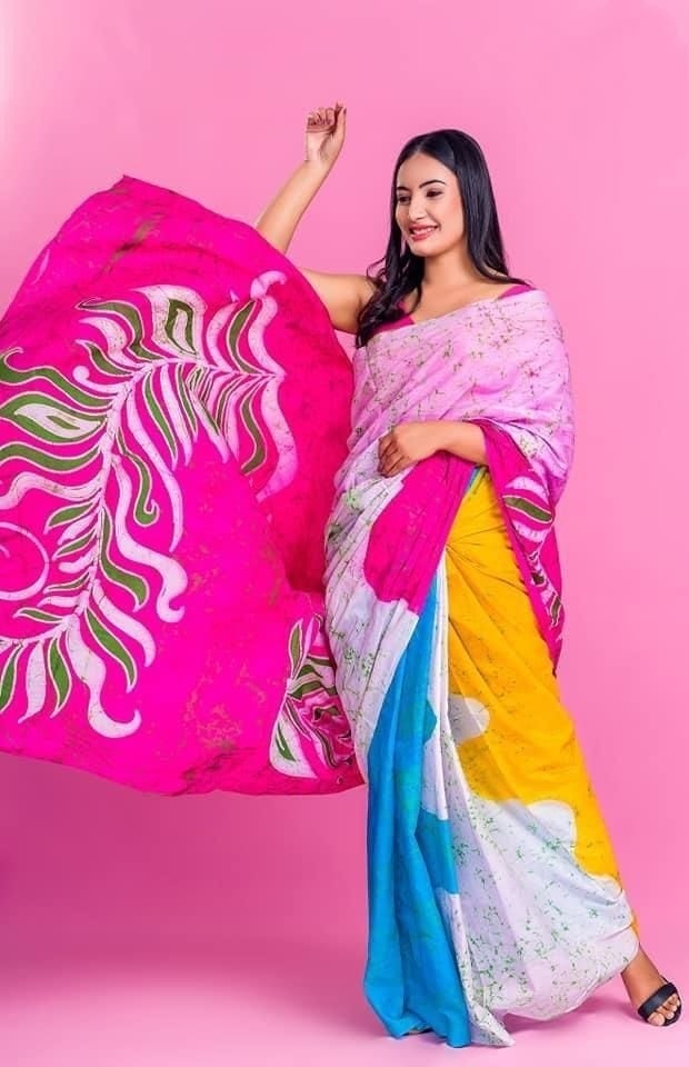 Beautiful Designer Imported Cotton Silk with Digital Print Saree