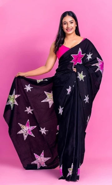 Beautiful Designer Imported Cotton Silk with Digital Print Saree