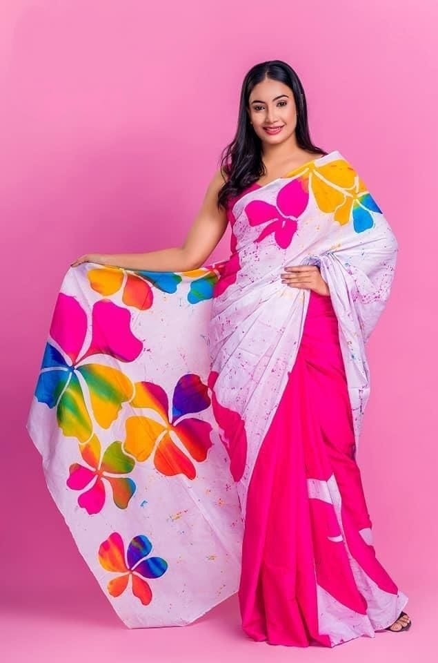 Beautiful Designer Imported Cotton Silk with Digital Print Saree