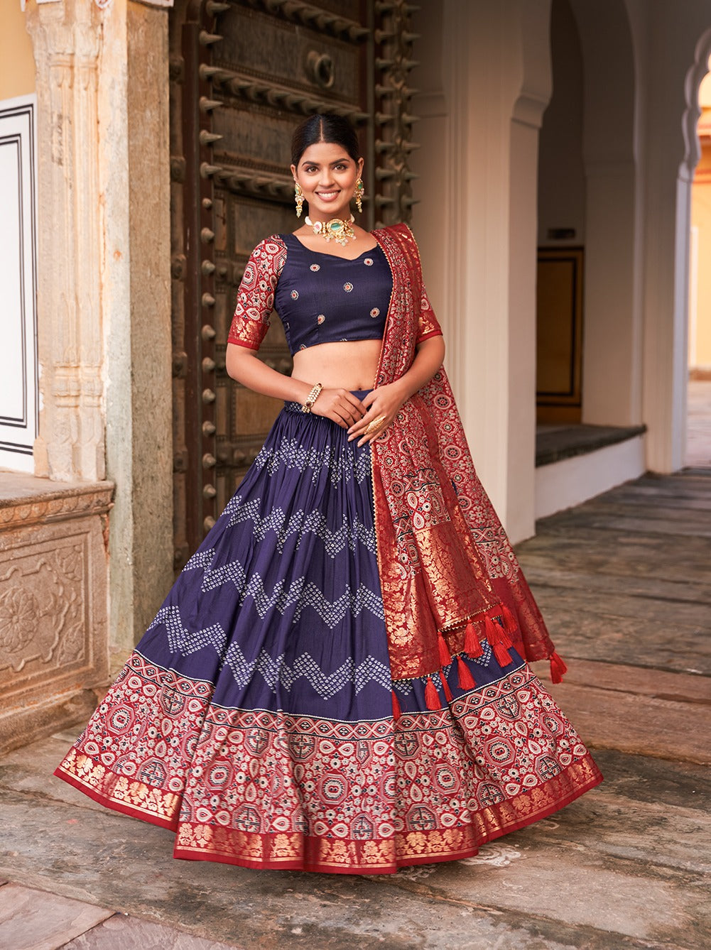 Beautiful Designer Tussar Silk Lehenga Choli