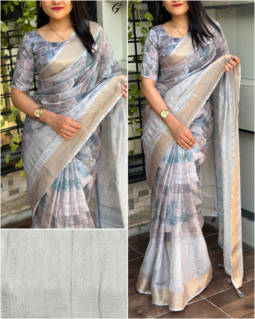 Beautiful Designer Pure Muslin Cotton Digital Print Saree